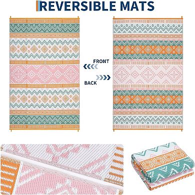 ANIXOL Reversible Boho Outdoor Rug - Weatherproof, Durable Polypropylene, Chic Design