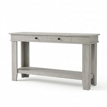 54" Farmhouse Console Table with Drawers & Open Shelf, Entryway Sofa Table for Hallway, Living Room