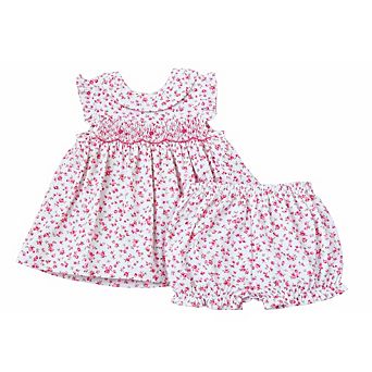 Baby & Toddler Girls Floral Smocked Dress With Bloomers