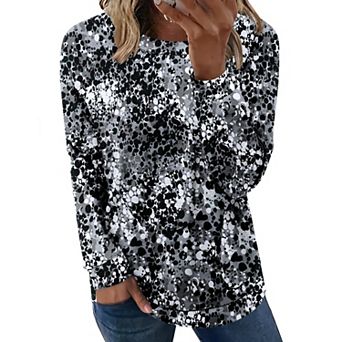 Zeagoo Women's Crew Neck Floral Print Boho Blouses Business Casual Work Tunics