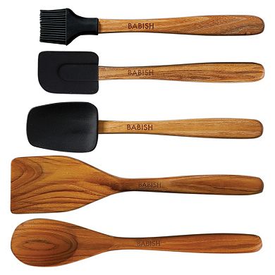Babish 11 piece Wood Silicone and Stainless Steel Kitchen Tool Set