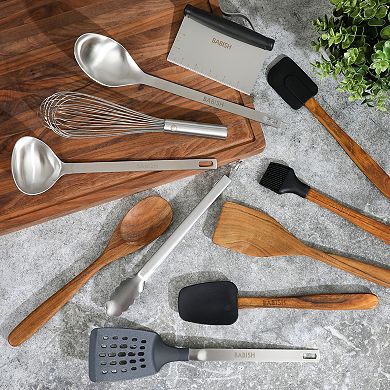 Babish 11 piece Wood Silicone and Stainless Steel Kitchen Tool Set