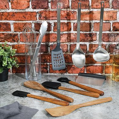 Babish 11 piece Wood Silicone and Stainless Steel Kitchen Tool Set