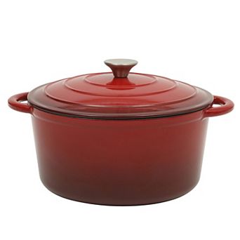 Gibson Home 7-qt Enameled Cast Iron Dutch Oven Pot with Lid Round Oven Safe to 500F
