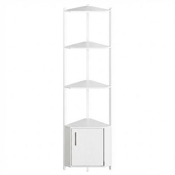5 tier Corner Shelf, Corner Cabinet Stand, Space-Saving Corner Bookshelf for Living Room