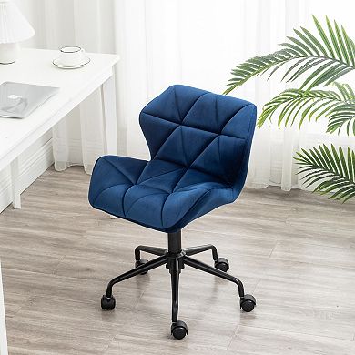 Trikiousd Diamond Tufted Swivel Office Chair with Adjustable Height