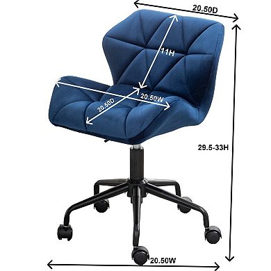 Trikiousd Diamond Tufted Swivel Office Chair with Adjustable Height