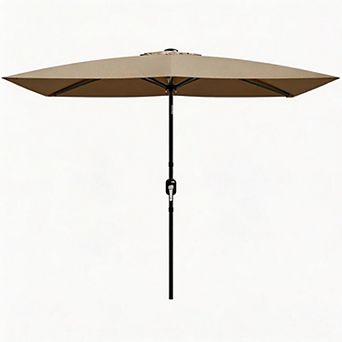 Patio Umbrella with Push Button Tilt, Outdoor Market Sun Umbrella with 6 Sturdy Ribs, for Garden