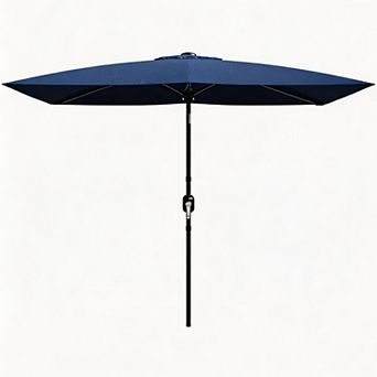 Patio Umbrella with Push Button Tilt, Outdoor Market Sun Umbrella with 6 Sturdy Ribs, for Garden