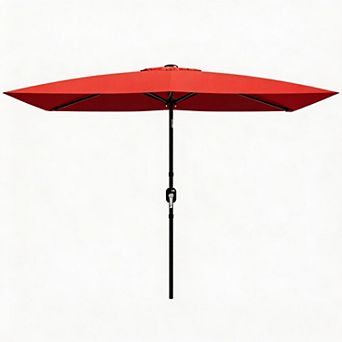 Patio Umbrella with Push Button Tilt, Outdoor Market Sun Umbrella with 6 Sturdy Ribs, for Garden