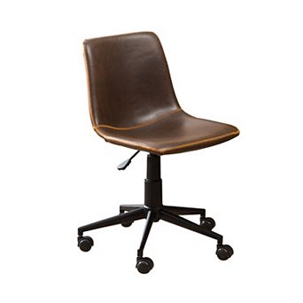 Trikiousd Faux Leather Swivel Office Chair with Adjustable Height