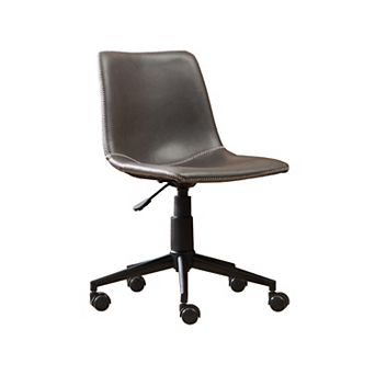 Trikiousd Faux Leather Swivel Office Chair with Adjustable Height