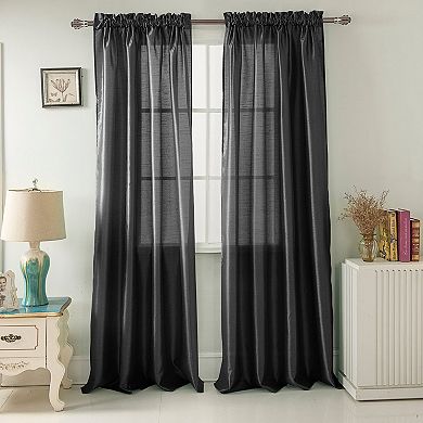 100% Polyester 82 GSM Faux Silk Nikki Rod Pocket Curtain Panel