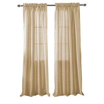 100% Polyester 82 GSM Faux Silk Nikki Rod Pocket Curtain Panel