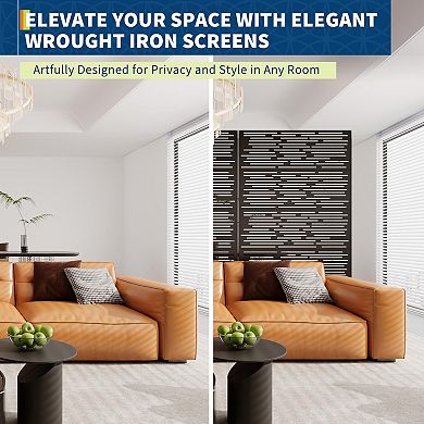 Privacy Screen Fence, 46 x 71'', Metal Freestanding Rustproof Panel, Outdoor & Indoor Divider