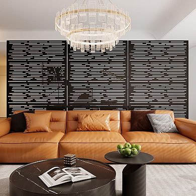 Privacy Screen Fence, 46 x 71'', Metal Freestanding Rustproof Panel, Outdoor & Indoor Divider