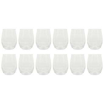 Gibson Home Bellini Glass 12 pc All Purpose Stemless Red White Water Tumblers Set of 12