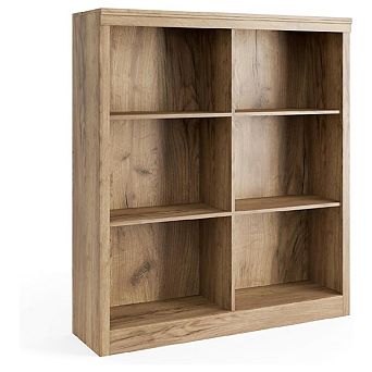 6 Cube Storage Organizer Tall Bookcase with Anti-Tip Design 3 Shelves Wooden Bookshelf