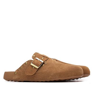 XTI Women's Suede Clog Mule Flats 145121