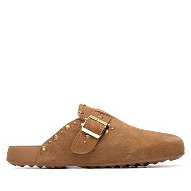 XTI Women's Suede Clog Mule Flats 145121