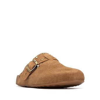 XTI Women's Suede Clog Mule Flats 145121