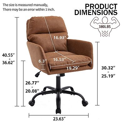 Trikiousd PU Leather Office Chair with Adjustable Height and Ergonomic Support