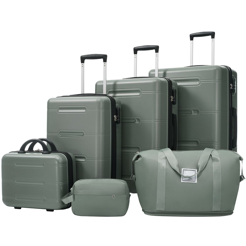 Trikiousd 6Pcs Hardshell Luggage Set,Cosmetic Case 20/24/28 in