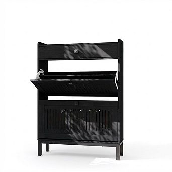 Shoe Storage Cabinet with 2 Flip Drawer, Shoes Organizer with with Drawer, Anti-Tipping Shoe Rack