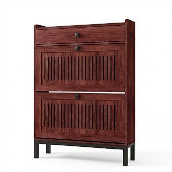 Shoe Storage Cabinet with 2 Flip Drawer, Shoes Organizer with with Drawer, Anti-Tipping Shoe Rack