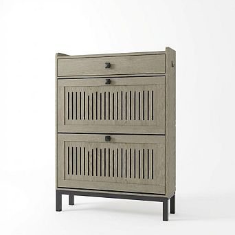 Shoe Storage Cabinet with 2 Flip Drawer, Shoes Organizer with with Drawer, Anti-Tipping Shoe Rack