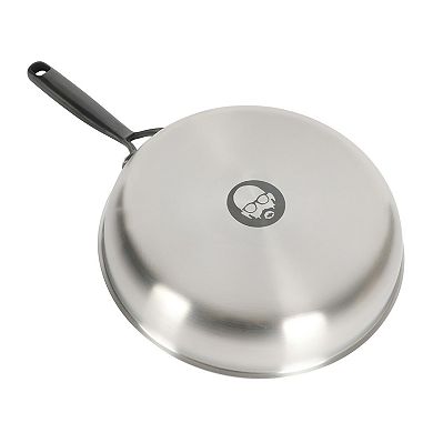 Babish 10 Inch Triply Stainless Steel Frying Pan with Black Handle