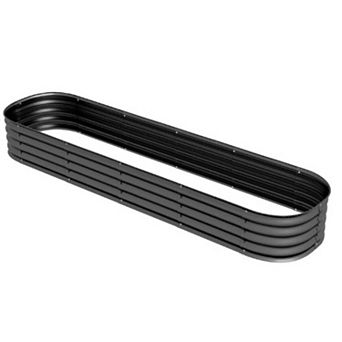 Trikiousd Galvanized Raised Garden Bed Kit Oval Metal Planter Box for Vegetables Flowers Succulents