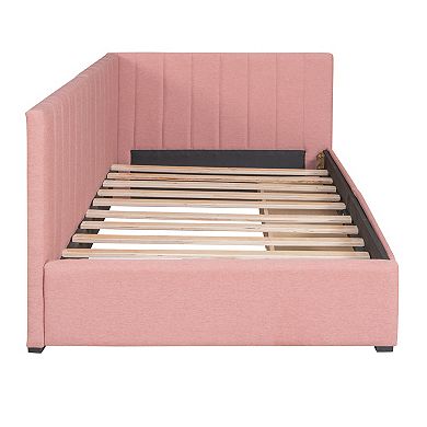 Trikiousd Linen Upholstered Daybed Twin Size Sofabed with 2 Storage Drawers