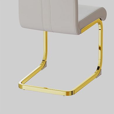 Modern Dining Chairs,PU Faux Leather High Back Side Chair with C-shaped Tube