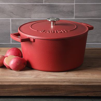 Babish 6 Qt Round Matte Enamel Cast Iron Dutch Oven Pot with Lid
