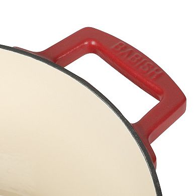 Babish 6 Qt Round Matte Enamel Cast Iron Dutch Oven Pot with Lid