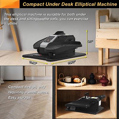 Quiet Under-Desk Elliptical for Seniors 12-Speed Remote Low-Impact Seated Pedal