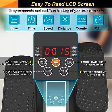 Quiet Under-Desk Elliptical for Seniors 12-Speed Remote Low-Impact Seated Pedal