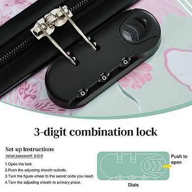 Trikiousd 5pcs Hardside Luggage Sets, 20" 24" 28" Suitcases with 8" 14" Cases, Lock Spinner Wheels