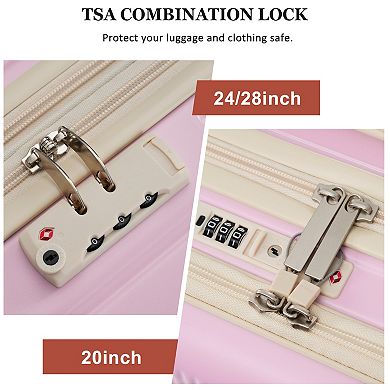 Trikiousd Luggage Sets 5 Piece with Half-opening, Hardside Carry On Suitcase Set