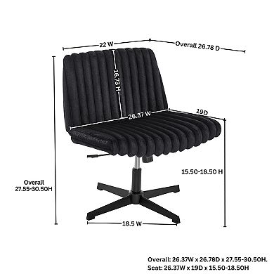 Trikiousd Adjustable Swivel Criss Cross Wide Seat Office Chair