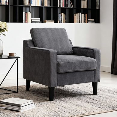 Trikiousd Accent Chair Soft Chenille Comfy Arm Chair Mid Century Modern Sofa Chair