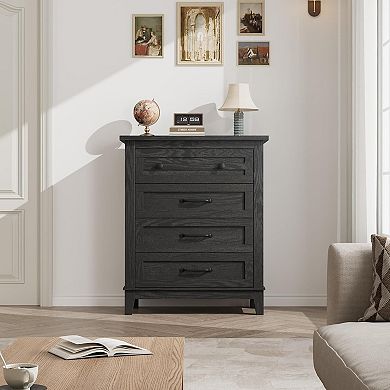 4 Vertical Drawer Dresser with Large Storage for Bedroom, Living Room