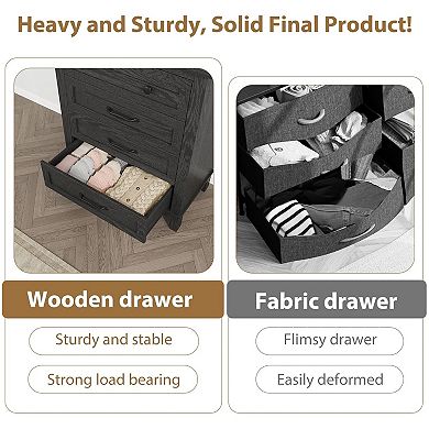 4 Vertical Drawer Dresser with Large Storage for Bedroom, Living Room