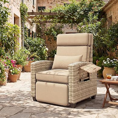 Outdoor Recliner Chairs, Reclining Patio Chairs with Extended Footrest