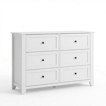 6-Drawer Dresser for Bedroom, Spacious Storage with Drawers, Knobs, Wooden Chest for Entryway