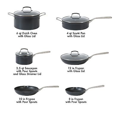 Babish 10 Piece Hard Anodized Titanium Non Stick Pots and Pans Set
