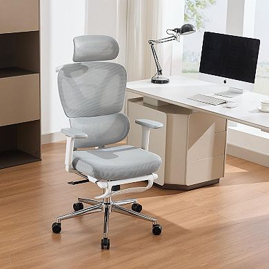 Ergonomic Office Chair with Adjustable Padded Headrest, Comfortable Lumbar Support