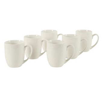 Gibson Home Great Essentials 16 Ounce Porcelain Coffee Mugs Set of 6 for Latte Hot Tea Espresso