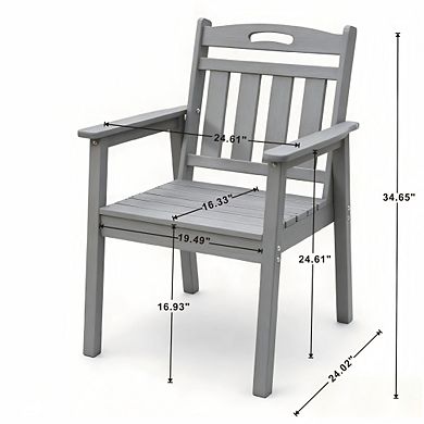 Outdoor terrace dining chair set, low maintenance - for gardens, backyards, and decks